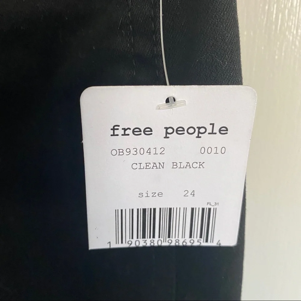 Free People Black Denim Bermuda Shorts, NWT